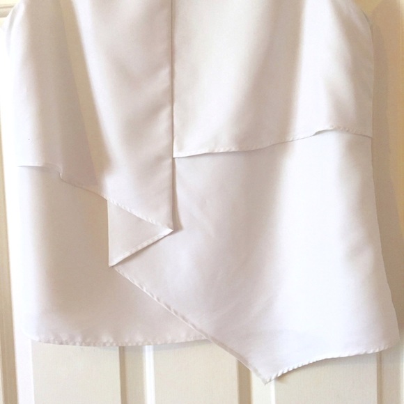 Club Monaco White Drape Front Blouse - Picture 4 of 7